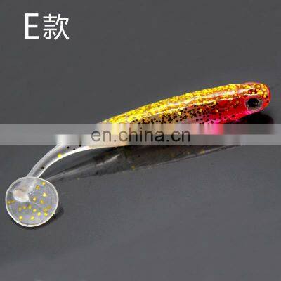 9cm 5g 5pcs a Bag 3D T-tail Ocean Beach Colorful Seabass Lifelike the Colours of the Rainbow Silicone Fishing Soft Lure photo-5