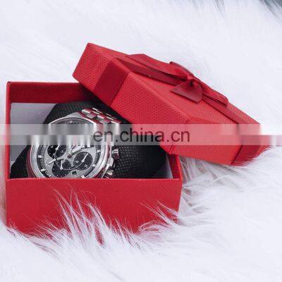 Luxury dignified style wristwatch jewelry custom size color logo packaging gift lie and base box with ribbon