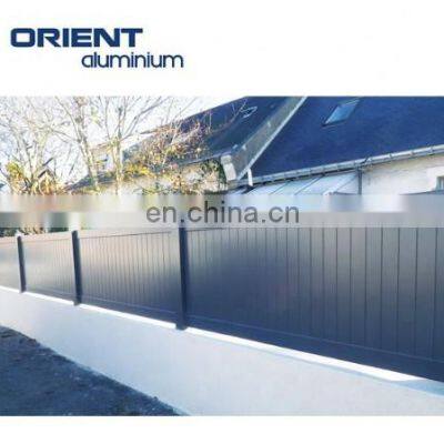 6'*6'ft powder coated pre-assembled aluminum slat fence panel used for outdoor garden fence wall