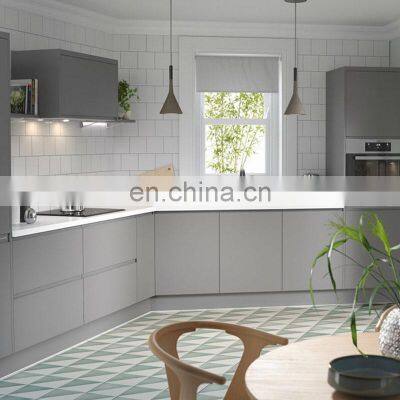 Minimalist style J pull type handleless kitchen cabinet