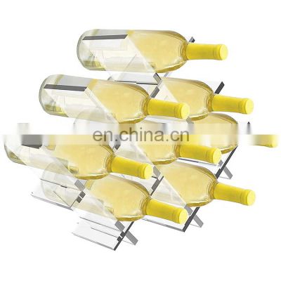 8 Compartment Acrylic Bottle Holder Wine Glass Holder Wine Storage Display