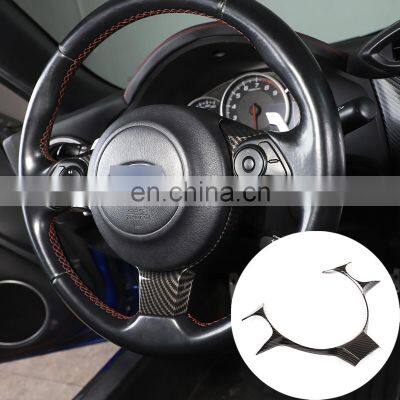 Car Accessories Modification 17-21 For Toyota 86/Subaru BRZ Steering Wheel Frame ABS Carbon Fiber Pattern 1 Piece Set photo-5