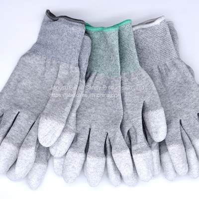 Professional Manufacturer Cleanroom Anti-Static ESD PU Top Fit Coated Finger Gloves