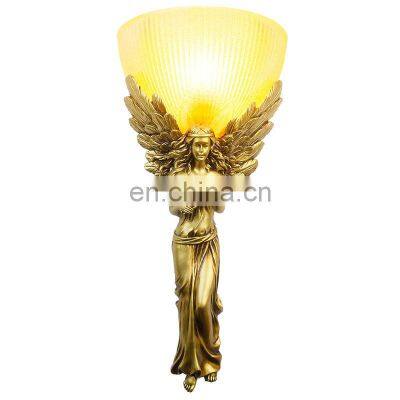 Factory wholesale Hand Make European-style resin wall LED creative indoor wall lamp for hotel bedroom dinging room