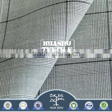 Classical check style suiting fabric in 86% polyester 14%rayon for men's use