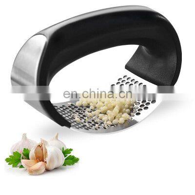 Hot Sale Professional Kitchen Gadgets 2022 Plastic Stainless Steel Rocker Mincer Crusher Garlic Too Press Chopper and Roller photo-2