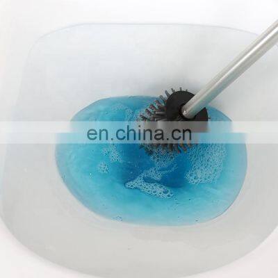 Long SS Handle Round TPR Toilet Brush Holder Removable Cleaning Brush Head 360 Rotation Toiletbrush for Bathroom photo-4