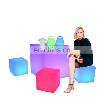 Luminous Square Stool 3d Cube Led Light up Outdoor Furniture Led Cube Table LED Cube Chair