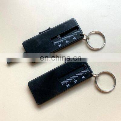 Mini Custom logo Plastic Tire Measuring Keychain