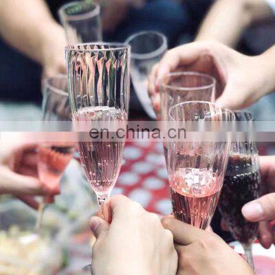 Manufacturers Drinks Modern Custom Thick Logo Luxury Wine Flute Wedding Champagne Glasses Plastic