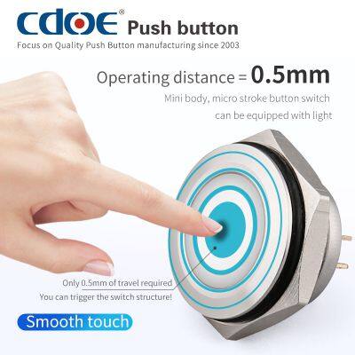 Ip67 16mm Ring Led Red Illuminated 12v 1no 4 Pin Push Button Micro Switch Self Recovery photo-5