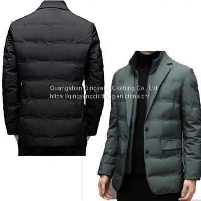 Winter Down Filled Windproof Waterproof Casual Blazer Suit Jacket for Men