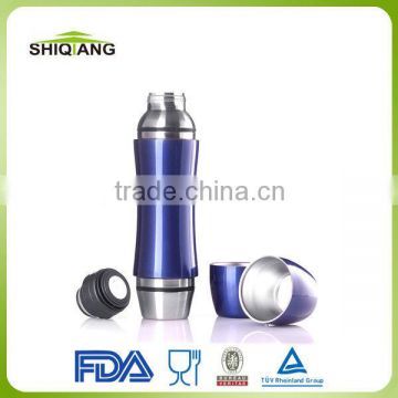 750ml manufactures cheap stainless steel high vacuum thermos sports water bottle with 2 cups