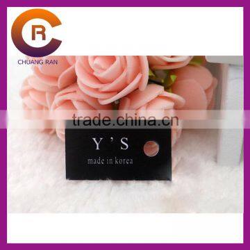 Black full printing custom made hang tag plastic strings