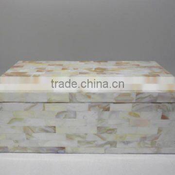 High end quality best selling White and Yellow MOP rectangular box from Vietnam