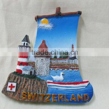 Polyresin Switzerland 3D tourist souvenir fridge magnets