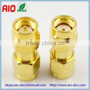 gold plated Reverse Polarity RP SMA male to SMA male Adapter adaptor converter RF connector