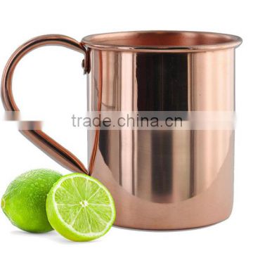 Solid Copper Mugs 16oz Large Authentic Unlined Moscow Mule Copper Mug by Solid Copper Mugs