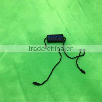 New Style Professional Black Plastic Seal Tag With Satin Rope