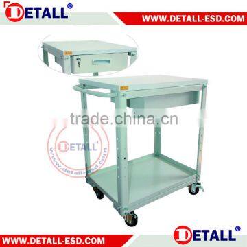 Two Shelf ESD Hand Push Trolley with Drawers