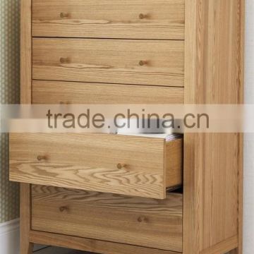 Solid Wood Bathroom Storage Cabinet With Five Drawers