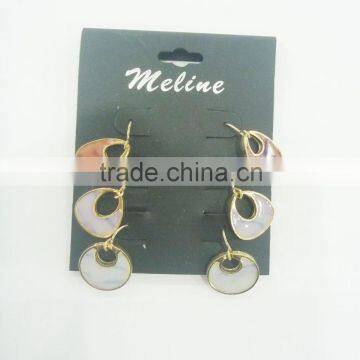 TRIO EARRING,MULTI PAPER PATTERN, EPOXY EARRING