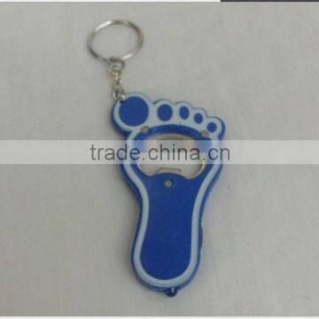 Promotional ABS bottle opener keychain,foot bottle opener keyring for factory direct suppliers