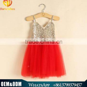 Fashion Merry Christmas Girl Lace Sequin Dress Girls Party Santa Dresses Brand Kids Vest Slip Dress