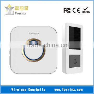 FORRINX 52 Ringtones 300m Distance Wireless Electronics Doorbell with Battery-free Solar Energy Powered Push Button