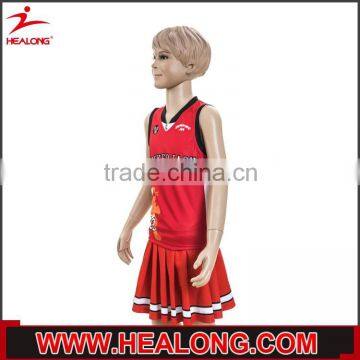 children uniforms silk screen printing basketball uniform design red with dress