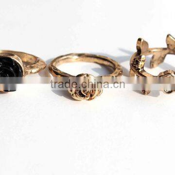 Gold Ring, Wholesale PT10080 Antique Alloy Rose Leaf Pearl Yiwu Jewelry Fashion Gold Ring