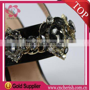 2016 handmade sew on crystal glass fashion heel shoe clip for lady