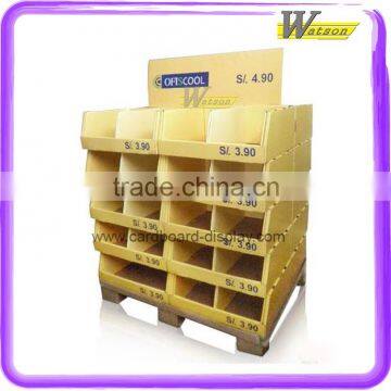 Supermarket and retail store cardboard pallet display for merchandise display