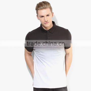 100% cotton collar fashion ombre t-shirt