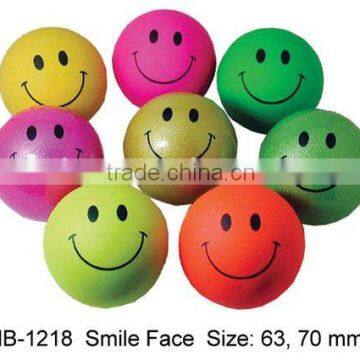 colorful solid rubber smiley ball