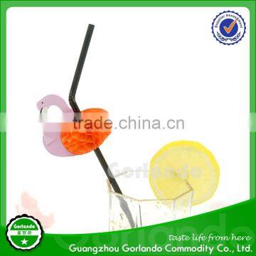 Decorative Plastic Flamingo Colored Swizzle Cocktail Drink Straws photo-6