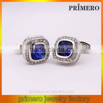 PRIMERO 2015 Fashion jewelry 2014 high class silver crystal cufflinks French shirt crystal Rhinstone cufflinks
