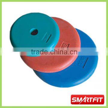 colored flat rubber plate with round edge standard Olympic plate with dia 25.4 mm hole