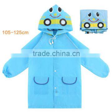 PU fabric beautiful kids rain jacket waterproof wholesale