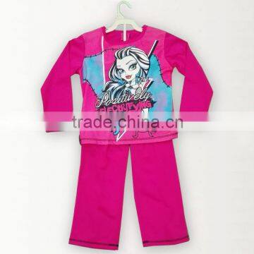 High Quality 100% Cotton Soft Wear Monster high Printed Kid's Pajamas/Children Sleepwear