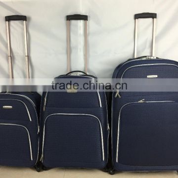 Jacquard 3pcs travel suitcase bag jacquard trolley luggage for south america