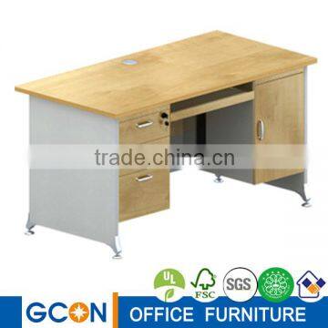 maple walnut desktop PC laminate computer desk table with 3 drawers                        
                                                Quality Choice