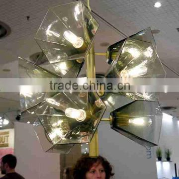 Black Glass Flower Pendant Lamp for Guest Room of Hotel Lighting