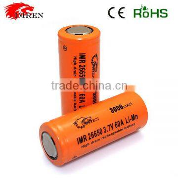 High capacity!! IMREN 18650 3600mah 60A 18650 rechargeable battery18650 for MOD