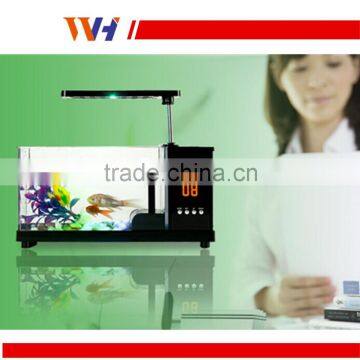 Mini Table Fish Tank, Electronic Clock on Table Lamp photo-6