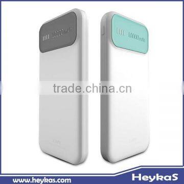 Fashionable led indicate slim design power bank 10000mAh with RoHs CE FCC