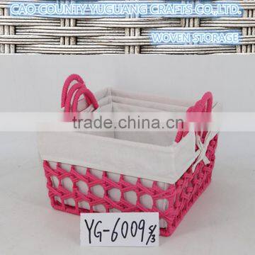 Woven Cotton Rope Storage Organizer Basket