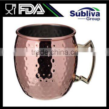 550ml Inida Manufacturer Hammered Copper Drinking Cups, Hammered Moscow Mule Mug Set                        
                                                Quality Choice