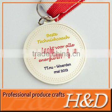 2013 Colorful souvenir metal medal with short ribbon