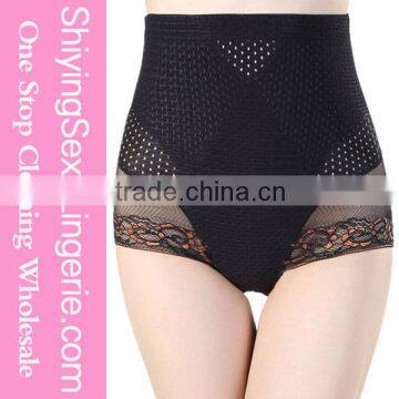 Big Stock Wholesale Black Lacy Pointelle Tummy Control Body Shaper Girls Stylish Underwear